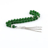 Green Stone Tassel 99/33 Prayer Beads Rosary Islamic Muslim Allah Tasbih