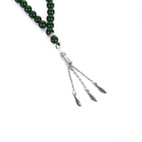 Green Stone Tassel 99/33 Prayer Beads Rosary Islamic Muslim Allah Tasbih