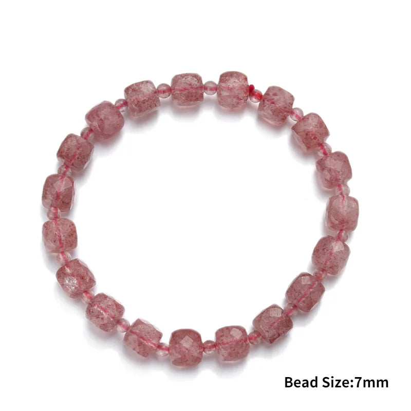 Green Strawberry Quartz Beaded Bracelets for Women