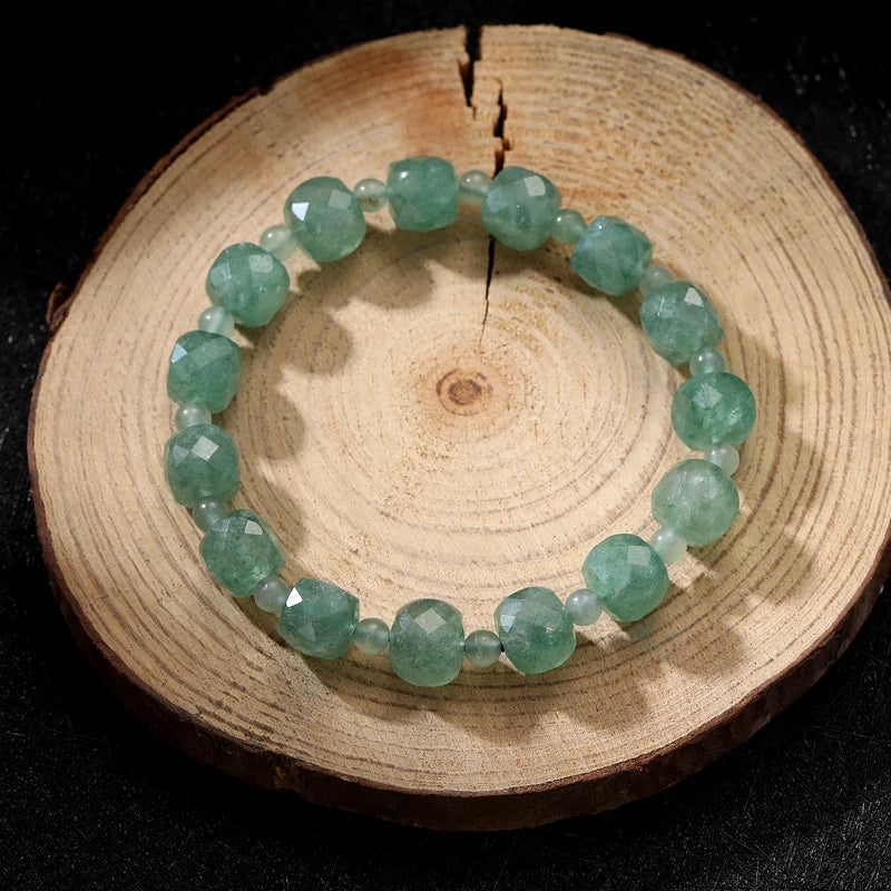 Green Strawberry Quartz Beaded Bracelets for Women