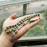 Green Tasbih Resin Beads Muslim Misbaha with Tassel