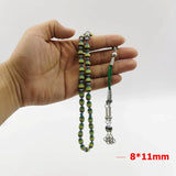 Green Tasbih Resin Beads Muslim Misbaha with Tassel