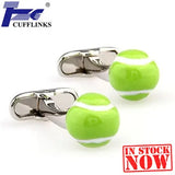 Green Tennis Ball Cufflink Cuff Link 2 Pairs