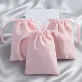 Green Velvet Jewelry Bag Drawstring Ribbon Pouch Wedding Party Candy Gift