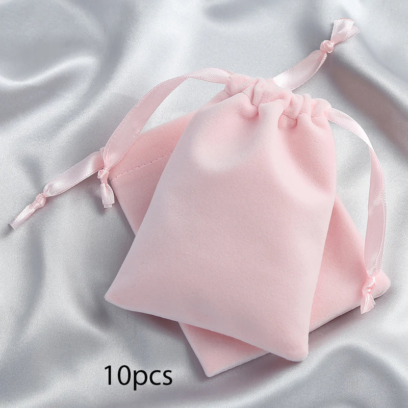 Green Velvet Jewelry Bag Drawstring Ribbon Pouch Wedding Party Candy Gift