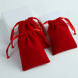 Green Velvet Jewelry Bag Drawstring Ribbon Pouch Wedding Party Candy Gift