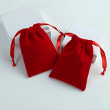 Green Velvet Jewelry Bag Drawstring Ribbon Pouch Wedding Party Candy Gift
