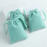 Green Velvet Jewelry Bag Drawstring Ribbon Pouch Wedding Party Candy Gift