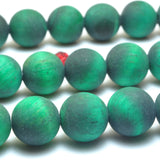 Green Tiger's Eye Matte Round Beads Gemstone Bracelet Necklace Diy