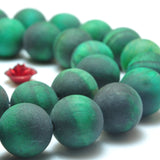 Green Tiger's Eye Matte Round Beads Gemstone Bracelet Necklace Diy