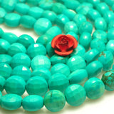 Green Turquoise Faceted Coin Loose Beads Gemstone Bracelet Necklace