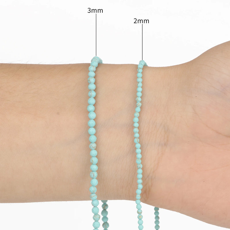Green Turquoises Natural Faceted Stone Beads for Jewelry Making