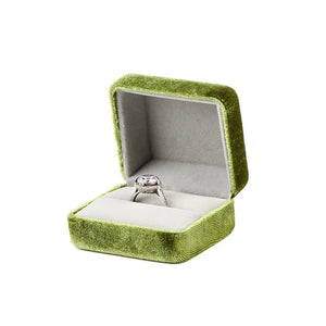Green Velvet Jewelry Box Organizer for Ring Necklace