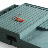 Green Velvet Jewelry Display Tray Organizer For Drawer
