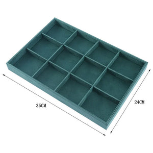 Green Velvet Jewelry Display Tray Organizer For Drawer