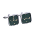 Green Watch Styling Square Cufflinks Men's Shirts Wedding Suit Cuffs Buttons