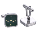 Green Watch Styling Square Cufflinks Men's Shirts Wedding Suit Cuffs Buttons