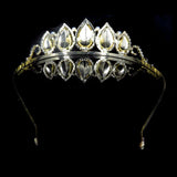 Green Water Drop Glass Hair Headband Wedding Crown