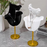 Green/White/Black Resin/Metal 3pcs Earring Necklace Jewelry Display Mannequin
