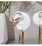 Green/White/Black Resin/Metal 3pcs Earring Necklace Jewelry Display Mannequin