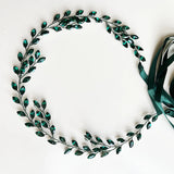 Green Crystal Tiara Headband Wedding Hair Jewelry Accessory