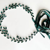 Green Crystal Tiara Headband Wedding Hair Jewelry Accessory