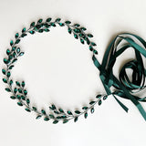 Green Crystal Tiara Headband Wedding Hair Jewelry Accessory