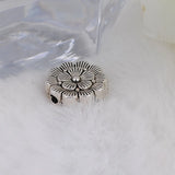 Green Flower Shape Charms Straight Hole Flat Bead