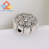 Green Flower Shape Charms Straight Hole Flat Bead