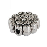 Green Flower Shape Charms Straight Hole Flat Bead