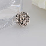 Green Flower Shape Charms Straight Hole Flat Bead