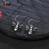 Green Zircon Bee Drop Earrings Sterling Silver Fine Jewelry