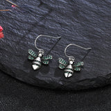 Green Zircon Bee Drop Earrings 925 Sterling Silver Fine Party Jewelry