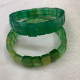 Green Agate Chalcedony Stone Beads Bracelet Gemstone Jewelry Bangle