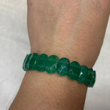 Green Agate Chalcedony Beads Bracelet Gemstone Bangle for Women