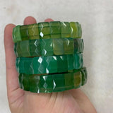 Green Agate Chalcedony Stone Beads Bracelet Gemstone Jewelry Bangle