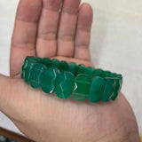 Green Agate Chalcedony Beads Bracelet Gemstone Bangle for Women