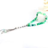 Green Agate Stone 33 Beads Muslim Worship Tasbih Bracelet Men's Tesbih