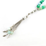 Green Agate Stone 33 Beads Muslim Worship Tasbih Bracelet Men's Tesbih