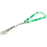 Green Agate Stone 33 Beads Muslim Worship Tasbih Bracelet Men's Tesbih
