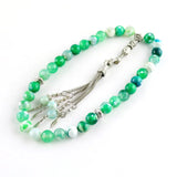Green Agate Stone 33 Beads Muslim Worship Tasbih Bracelet Men's Tesbih