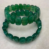 Natural Green Agate Chalcedony Stone Beads Bracelet