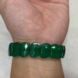 Natural Green Agate Chalcedony Stone Beads Bracelet