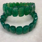 Natural Green Agate Chalcedony Stone Beads Bracelet