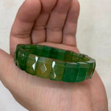 Green Agate Chalcedony Stone Bracelet Natural Gem Stone Bangle