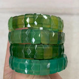 Green Agate Chalcedony Stone Bracelet Natural Gem Stone Bangle