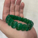 Natural Green Agate Chalcedony Stone Beads Bracelet