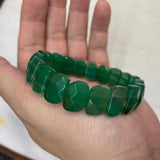 Natural Green Agate Chalcedony Stone Beads Bracelet