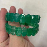 Green Agate Chalcedony Stone Beads Bracelet Jewelry Bangle