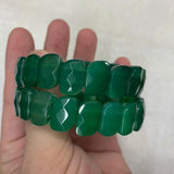 Natural Green Agate Chalcedony Stone Beads Bracelet